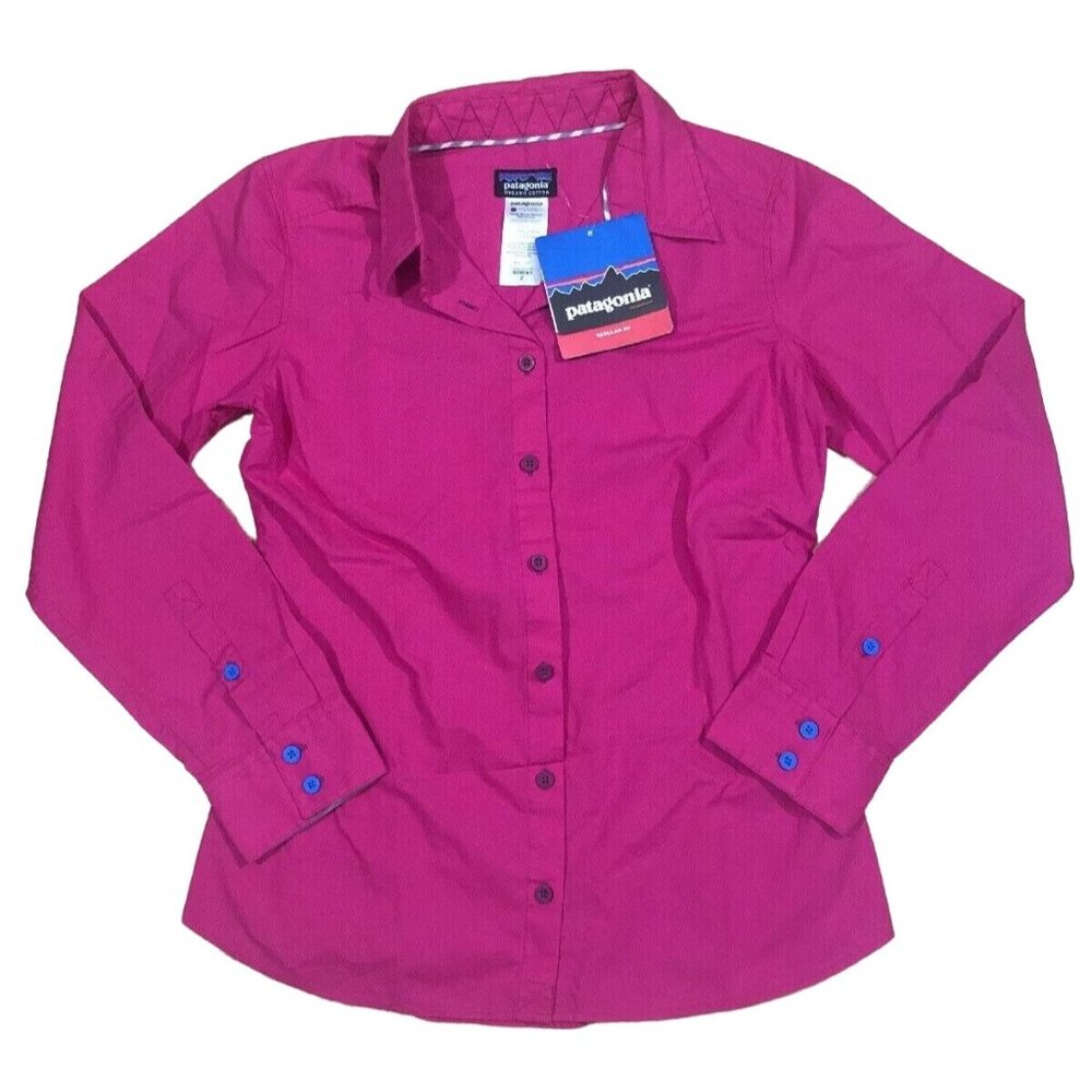 Womens PATAGONIA Indies Shirt Size 2 Pink Long Sleeve NWT!!